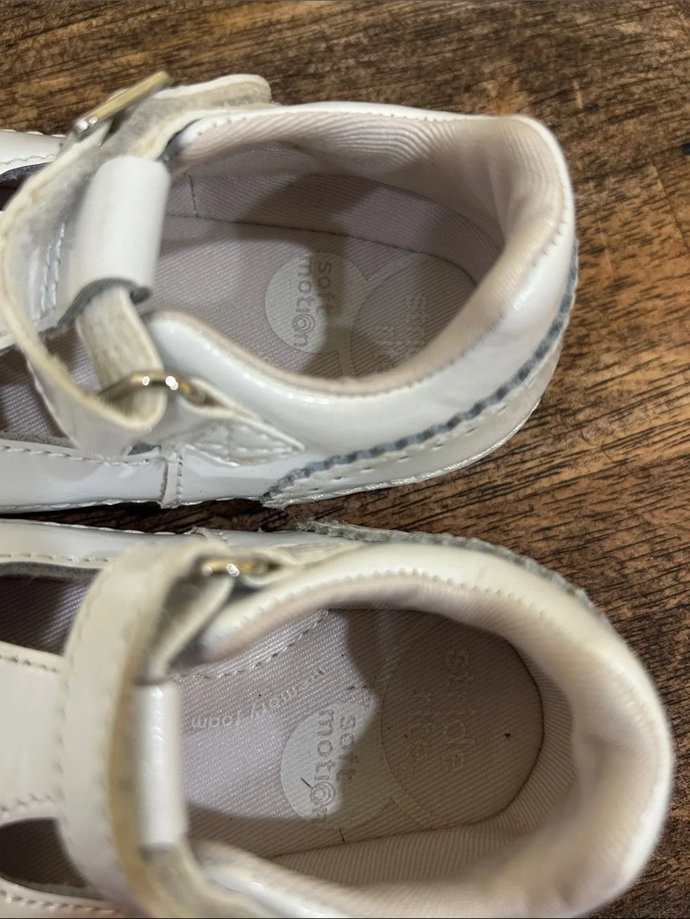 Stride Rite White Patent T-Strap Mary Jane Shoes